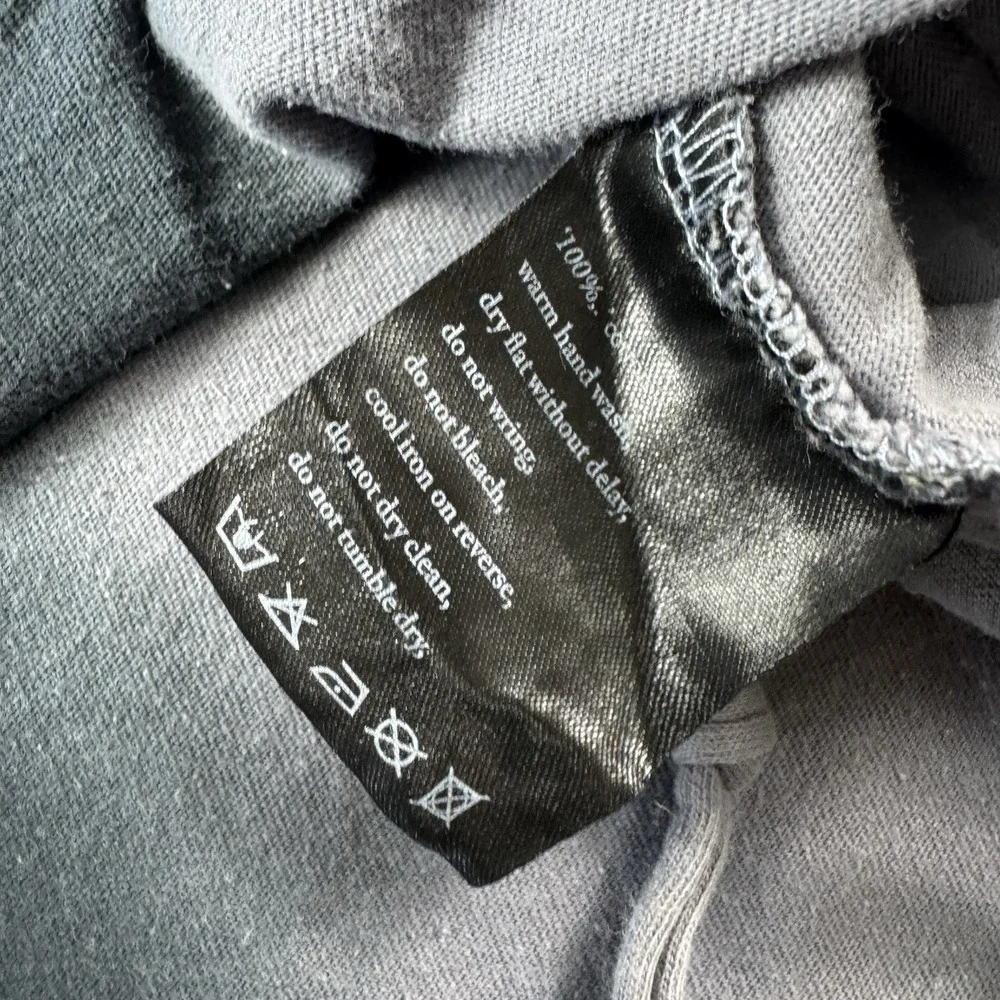 Ksubi Gray Black Distressed Men's Cotton Spellout T Shirt Size Large L